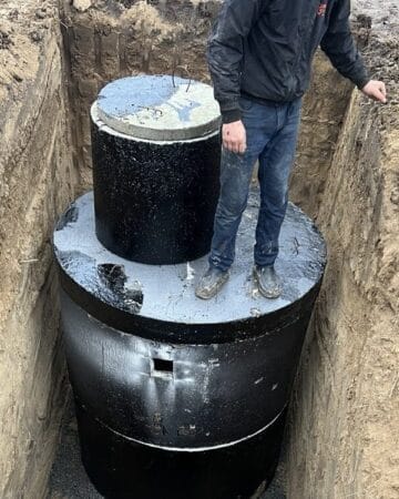 Монтаж септика з бетонних кілець, Гнідин